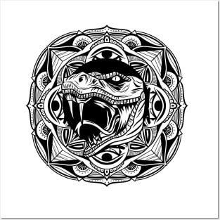 Mandala T Rex Posters and Art